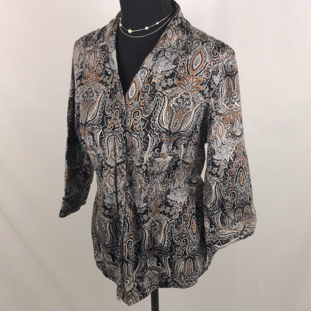 212 Collection Black Base Paisley Top